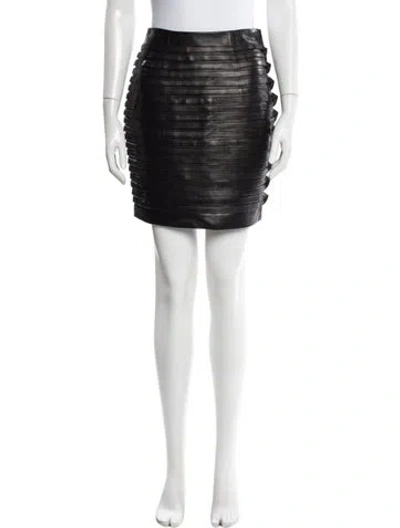 Pre-owned Versace Wool Mini Skirt W/ Tags In Black
