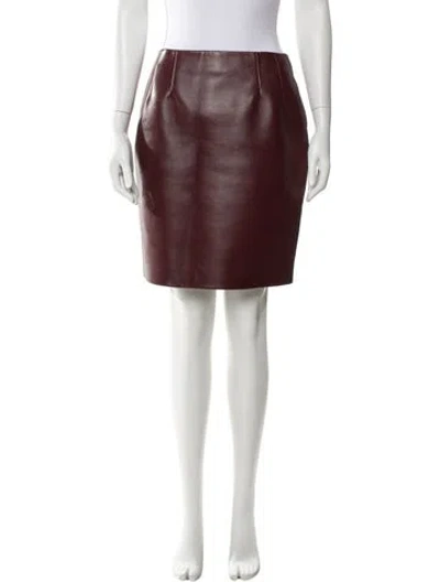 Pre-owned Versace Wool Mini Skirt W/ Tags In Burgundy