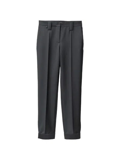 Versace Wool-mohair Formal Pants In Blue