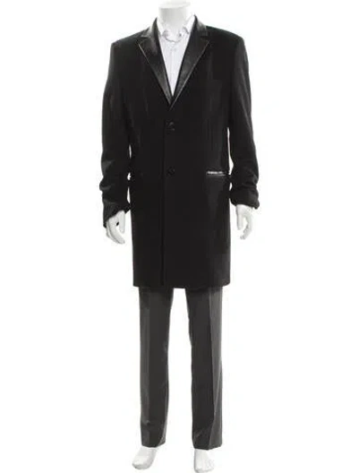 Pre-owned Versace Wool Overcoat In Gray