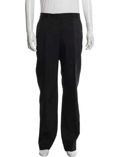 Pre-owned Versace Wool Pants In Black