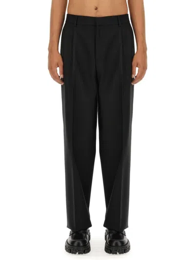 Versace Wool Pants In Black