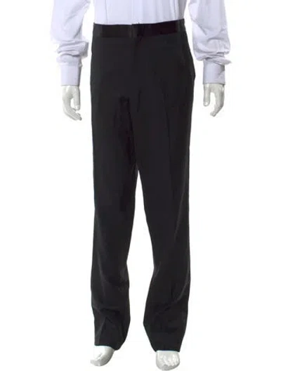 Pre-owned Versace Wool Pants In Blue