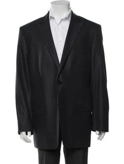 Pre-owned Versace Wool Patterned Blazer In Green