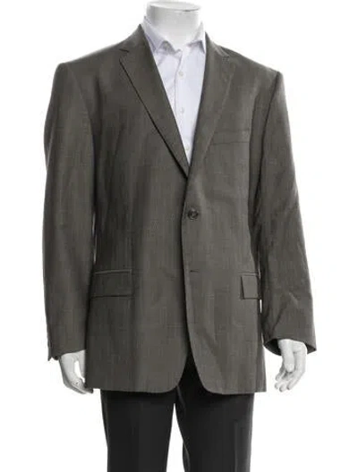 Pre-owned Versace Wool Patterned Blazer In Green