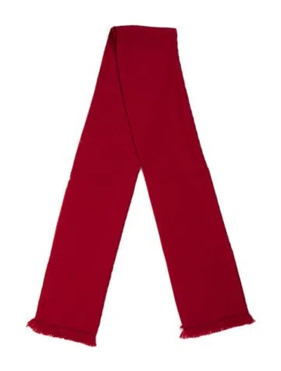 Pre-owned Versace Wool Patterned Scarf In Red