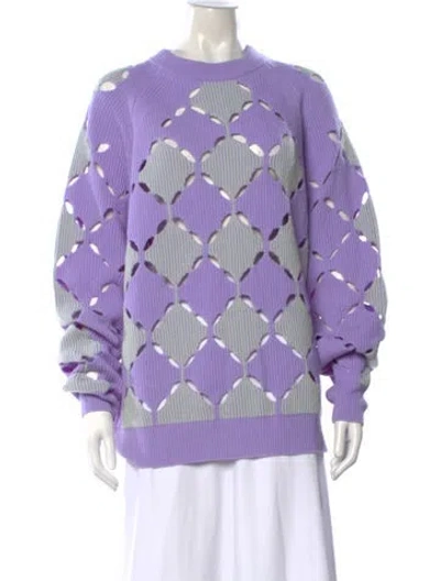 Pre-owned Versace Wool Patterned Sweater In Purple