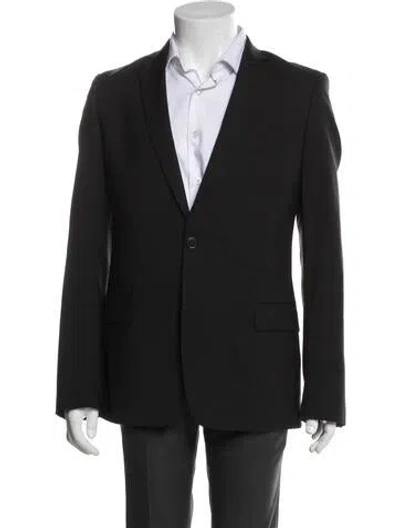 Pre-owned Versace Wool Peacoat In Black