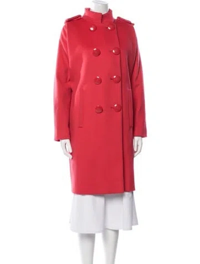 Pre-owned Versace Wool Peacoat In Red
