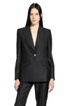 Versace Wool Pinstripe Dv Blazer In Black