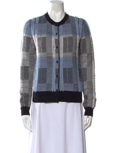 Pre-owned Versace Wool Plaid Print Sweater W/ Tags In Black/blue