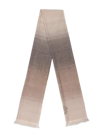 Pre-owned Versace Wool Printed Scarf In Gray