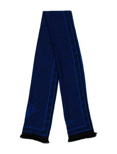 Pre-owned Versace Wool Printed Scarf In Multi