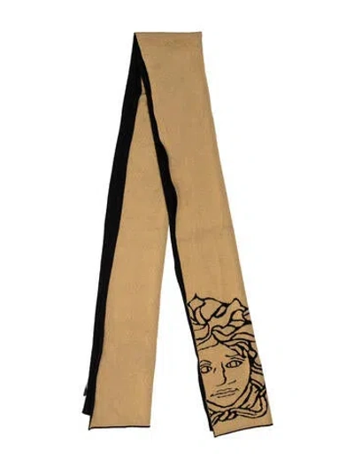 Pre-owned Versace Wool Printed Scarf In Multi