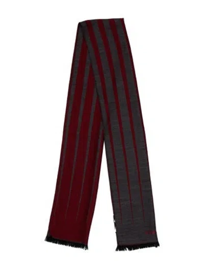 Pre-owned Versace Wool Printed Scarf In Red