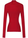Versace Wool Ribbed-knit Top In Red