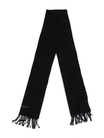 Pre-owned Versace Wool Scarf In Black