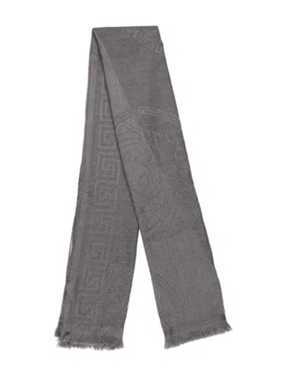Pre-owned Versace Wool Shawl In Grey