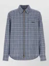 Versace Wool Shirt Featuring Embroidery Button Cuffs In Blue