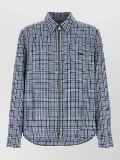 VERSACE CHECKED VIRGIN WOOL SHIRT