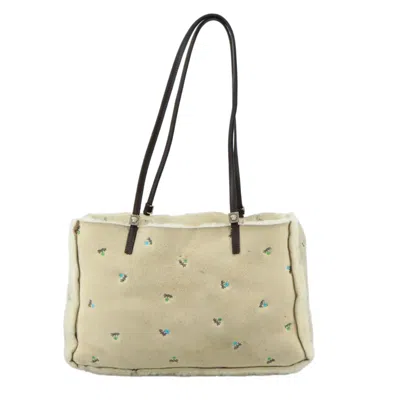 Pre-owned Versace Wool Shoulder Bag () In Beige
