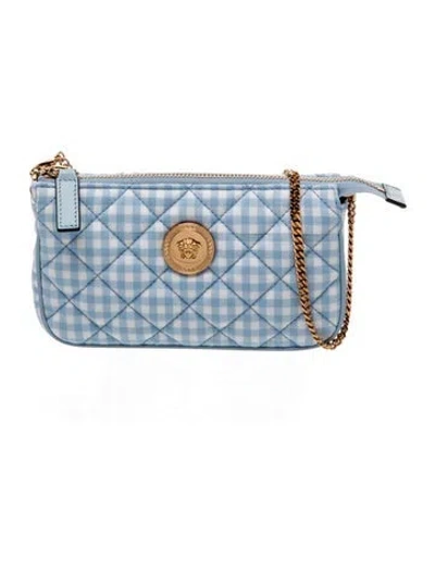 Pre-owned Versace Wool Shoulder Bag W/ Tags In Blue