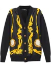 Versace Long Sleeve Cardigan In Black
