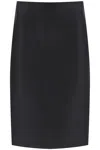 Versace Wool Silk Pencil Skirt In Nero