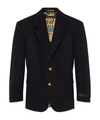 VERSACE GOLD-BUTTON WOOL BLAZER