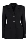 Versace Crocodile-jacquard Wool Blazer In Black