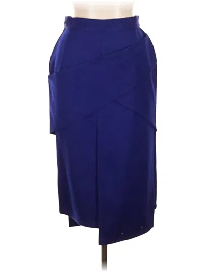 Pre-owned Versace Wool Skirt In Blue