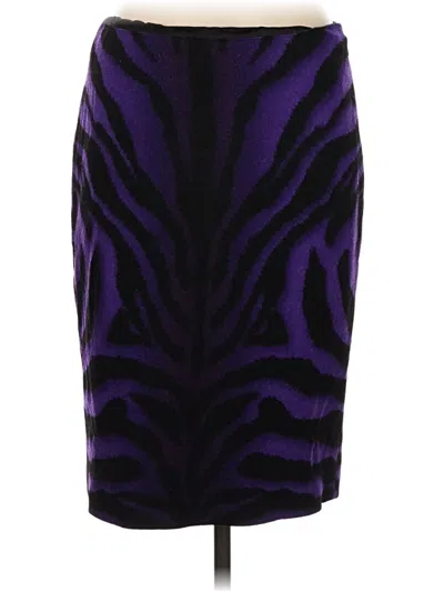 Pre-owned Versace Wool Skirt In Purple