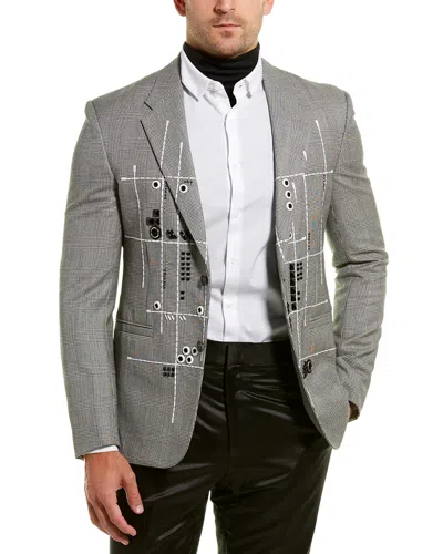Versace Wool Sportscoat In Gray