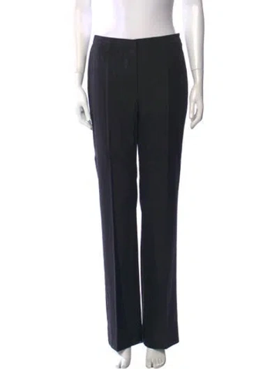 Pre-owned Versace Wool Straight Leg Pants In Black