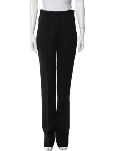 Pre-owned Versace Wool Straight Leg Pants In Black