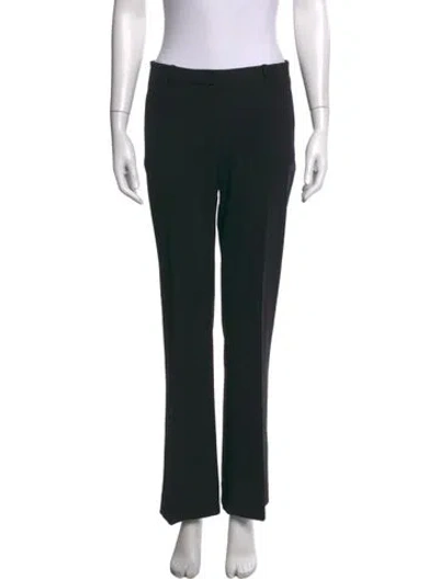 Pre-owned Versace Wool Straight Leg Pants In Black