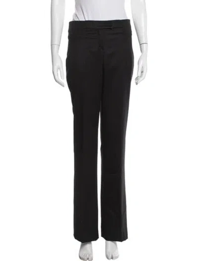 Pre-owned Versace Wool Straight Leg Pants In Black