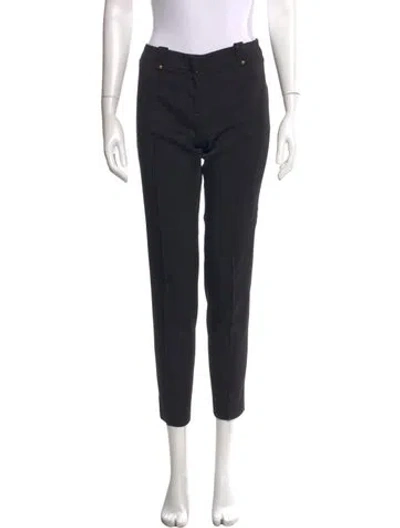 Pre-owned Versace Wool Straight Leg Pants In Black/white