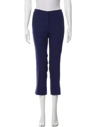 Pre-owned Versace Wool Straight Leg Pants In Blue