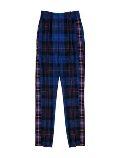 Pre-owned Versace Wool Straight Leg Pants In Blue
