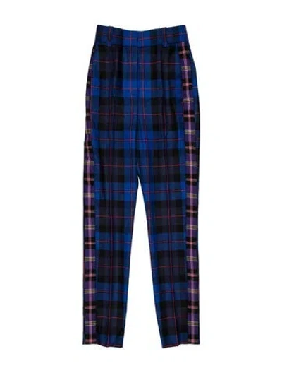 Pre-owned Versace Wool Straight Leg Pants In Blue