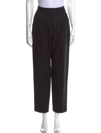 Pre-owned Versace Wool Straight Leg Pants In Gray