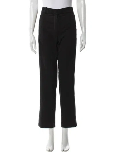 Pre-owned Versace Wool Straight Leg Pants In Grey