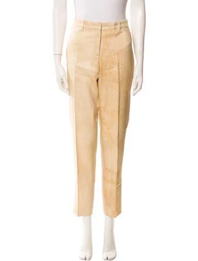 Pre-owned Versace Wool Straight Leg Pants In Neutral