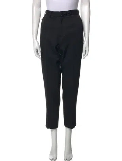 Pre-owned Versace Wool Straight Leg Pants W/ Tags In Black