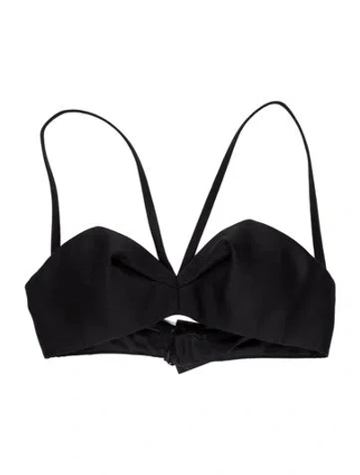 Pre-owned Versace Wool Strapless Crop Top W/ Tags In Black