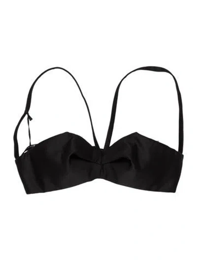 Pre-owned Versace Wool Strapless Sports Bra In Black