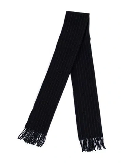 Pre-owned Versace Wool Striped Scarf In Blue