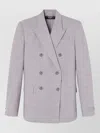 Versace Double-breasted Chambray Blazer In Purple