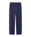 Versace Wool Tailored Trousers In Blue